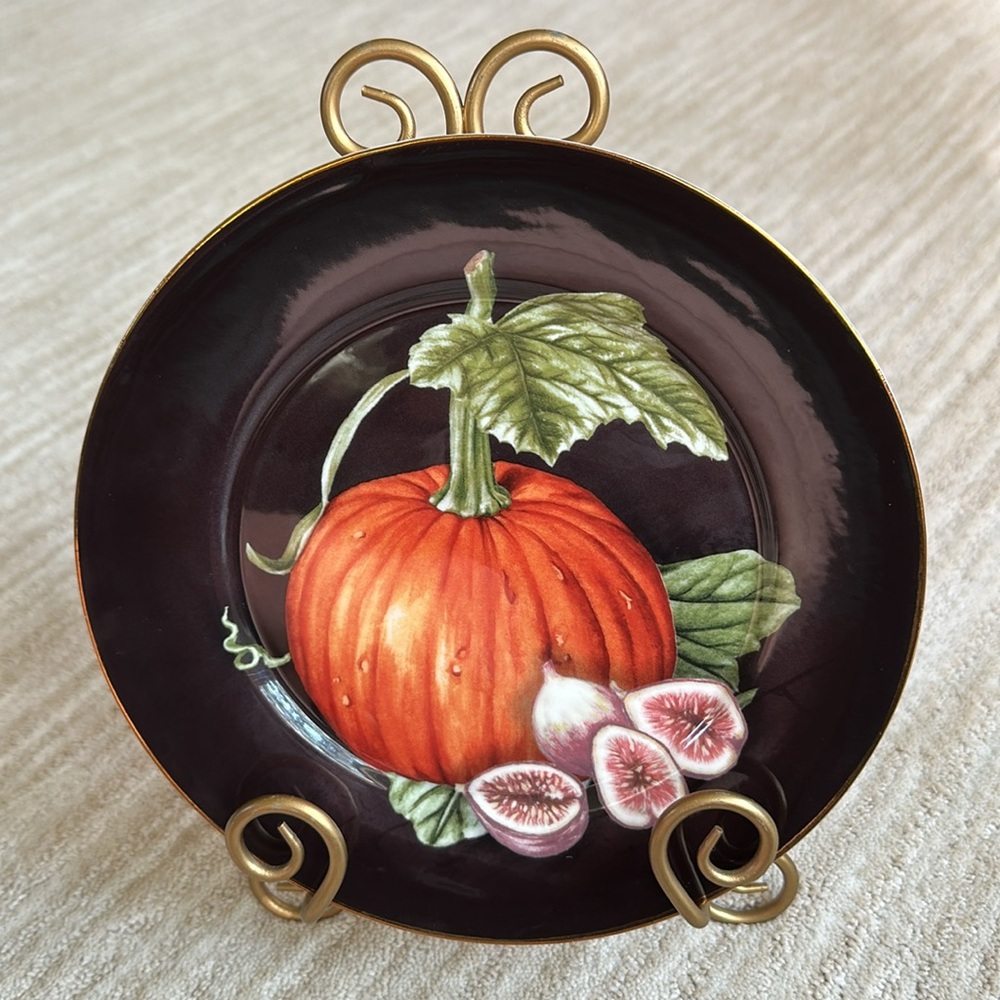 Williams Sonoma's Harvest Pumpkin Plate 9" Salad Desert App Thanksgiving Fall